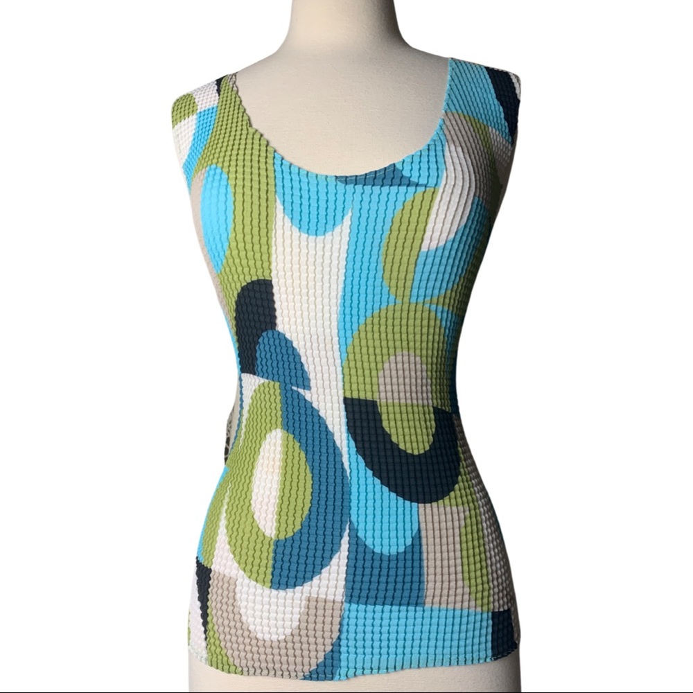 Vintage 90’s mod pattern crimp tank top
